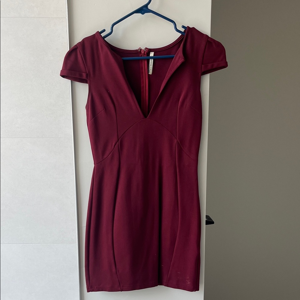 Elegant Burgundy Dress